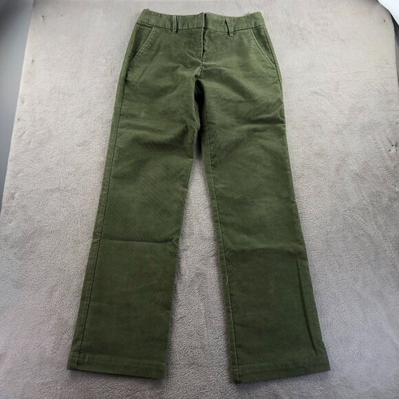 Izod Jeans Women Corduroy Pants Size 2 Stretch Straight Leg Green Casual Classic - Picture 10 of 11